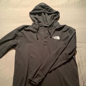 Black, North Face hoodie.